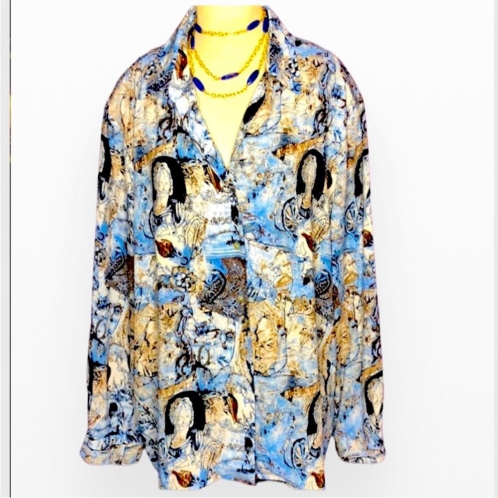 Vintage Dressbarn Women's
Novelty Print Blouse 2X